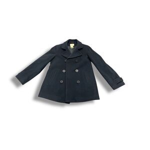 LL BEAN PREMIUM NAVY OVER COAT SIZE 8 REGULAR